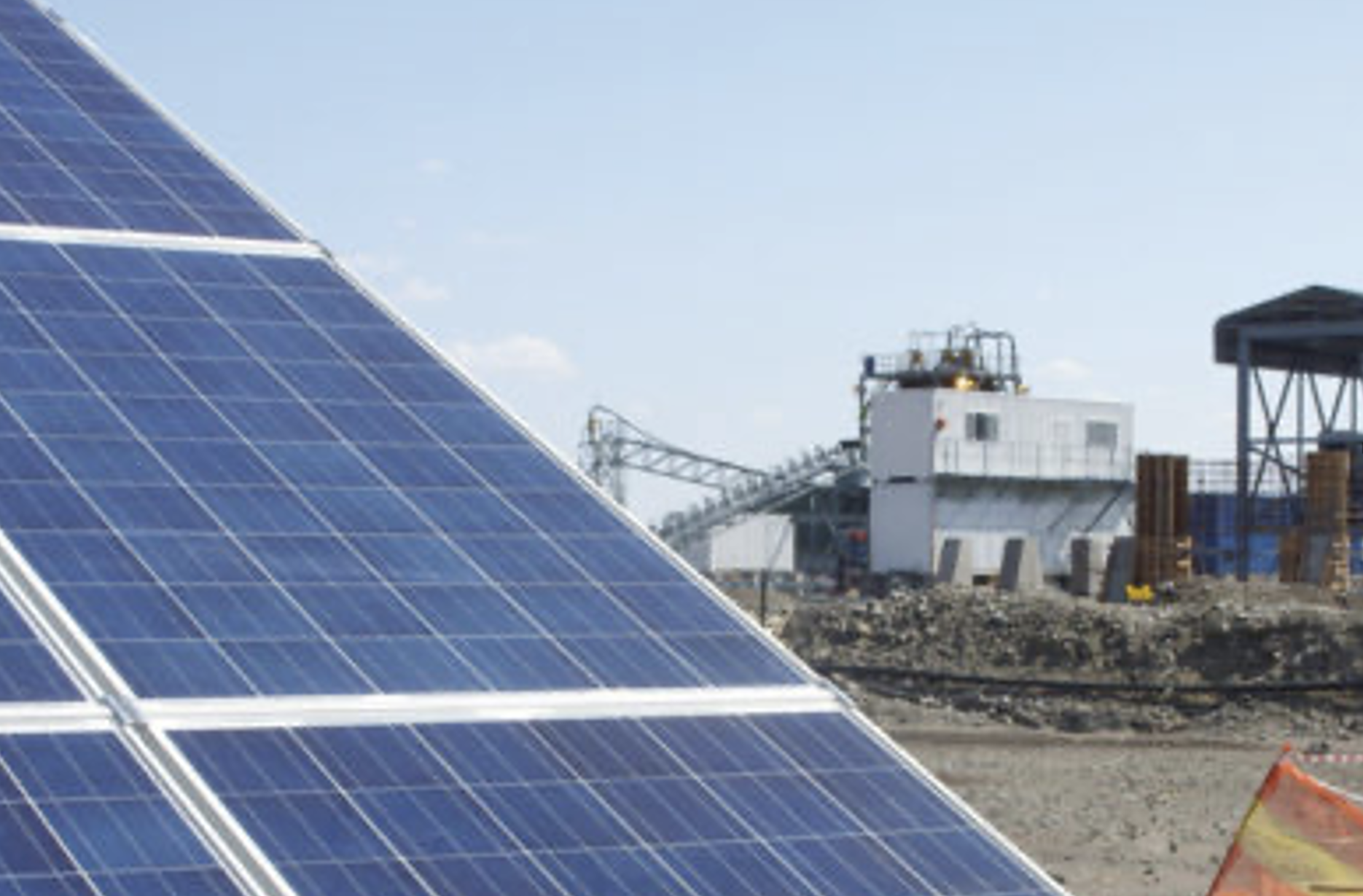 Solar array at mine site